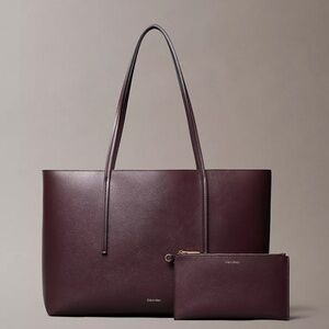 Calvin Klein Foil Logo Tote Bag (Brown)